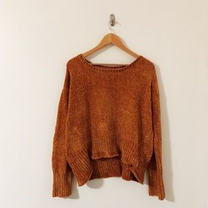 Velvet soft orange knit sweater